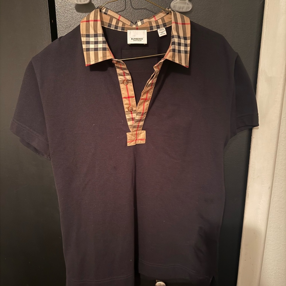 Black Burberry polo style shirt